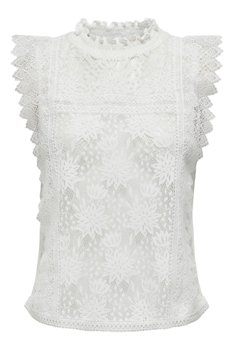 Only onlgillian s/l o-neck lace top ox w